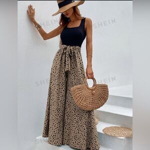 SHEIN Dalmatian Print Wide Leg Jumpsuit